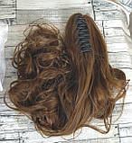 Накладної хвіст золотистий каштановий хвилястий №6 на крабе шиньйон термо -, світло-коричневий штучний, фото 2