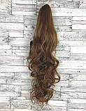 Накладної хвіст золотистий каштановий хвилястий №6 на крабе шиньйон термо -, світло-коричневий штучний, фото 3