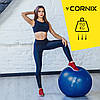М'яч для фітнесу (фітбол) Cornix 65 см Anti-Burst XR-0021 Blue Poland, фото 8