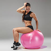 М'яч для фітнесу (фітбол) Cornix 75 см Anti-Burst XR-0024 Pink Poland, фото 6