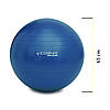 М'яч для фітнесу (фітбол) Cornix 65 см Anti-Burst XR-0021 Blue Poland, фото 9