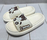 Модні дитячі шльопанці Luck Line bear бежеві 30-32, фото 5