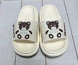 Модні дитячі шльопанці Luck Line bear бежеві 30-32, фото 3