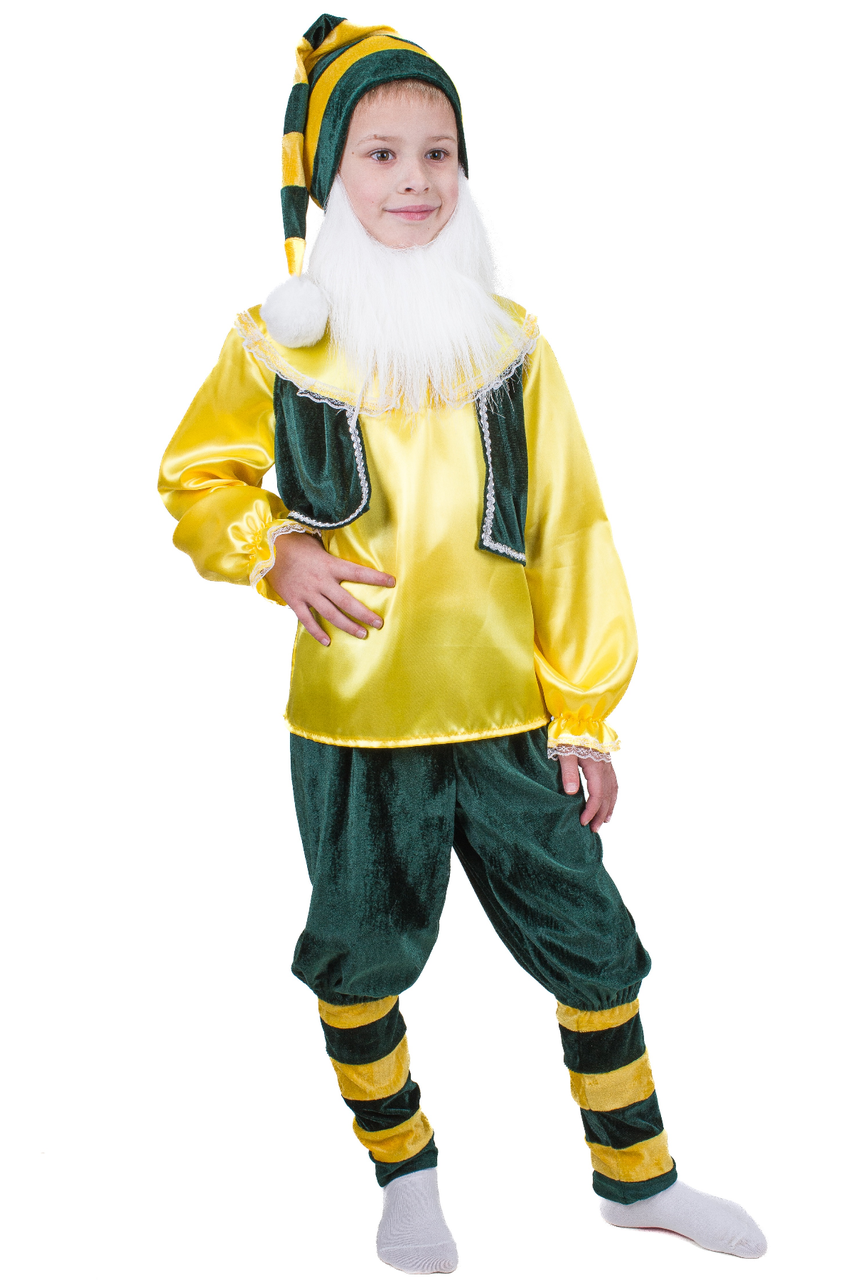 Маскарадний дитячий костюм Гном №2 для хлопчика на Новий рік р. 110-130, фото 1