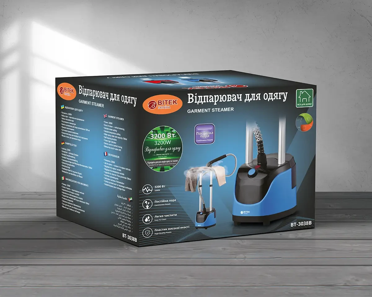Відпарювач для одягу 3200Вт прасувальна дошка BITEK BT-3038B 3шт 6705, фото 1
