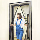 Москітна сітка на двері 210х100см Magic Mesh / Дверна антимоскітна сітка / Магнітна штора від комарів, фото 2