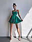Коротке шовкове плаття з відкритою спиною та розкльошеною подвійною спідницею (р. S, M) 66PL5722Е, фото 2