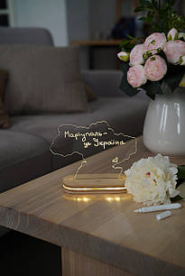 Нічник планер з маркером Україна ,на якому можна писати з USB роз'ємом ,з сенсорною кнопкою,18\13 см