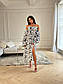 Квіткове мідіплаття з верхом гумкою відкритими плечима та розкльошеною спідницею (р. 42-52) 2PL5727, фото 3