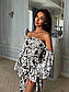 Квіткове мідіплаття з верхом гумкою відкритими плечима та розкльошеною спідницею (р. 42-52) 2PL5727, фото 4