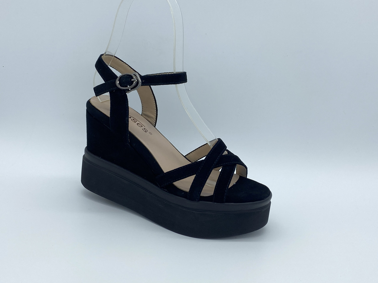 Відкриті замшеві босоніжки на танкетці та платформі Erisses.  Маленькі розміри (35)., фото 1