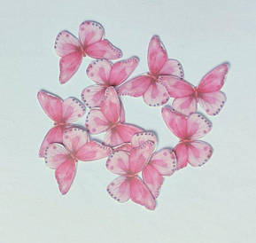 Вафельний декор «Метелики рожеві»