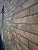 Фасадні термопанелі, гнучкий піщаник, на сітці.