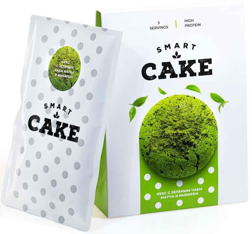 Уцінка, термін до 05/22! Кекс зелений, суха суміш у Smart Cake із зеленим чаєм матча та імбиром NL, 1 пакетик