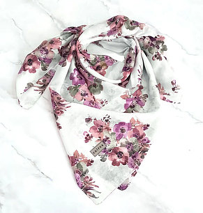 Легка батистова хустка Поліна букет 95*95 см молочна, фото 2