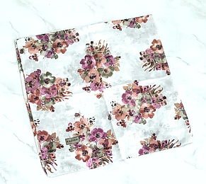 Легка батистова хустка Поліна букет 95*95 см молочна, фото 3