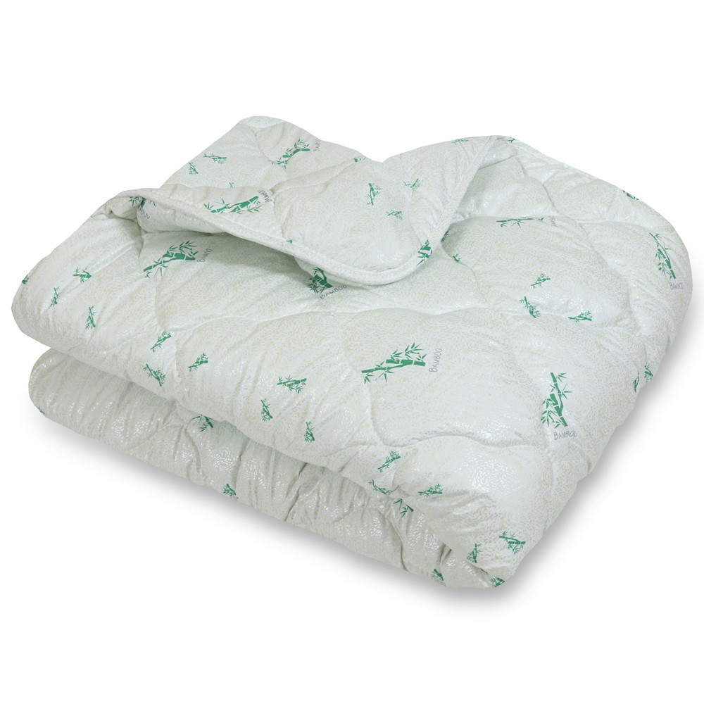 Світле зимове полуторне укривало 150х210 см мікрофібра / бамбук стьобане односпальне