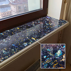 Покриття для підвіконня, м'яке скло з фотодруком Текстура блискучого каменю, 35 х 100 см, ПО-tx423