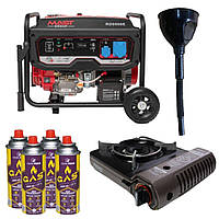 Бензиновий генератор MAST GROUP RD9500E + газова плитка Orcamp CK-506 + електричний обігрівач GEKO 80405