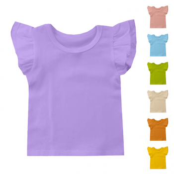 Однотонна дитяча футболка з рюшами на рукавах 190гр. СДВУ Premium cotton