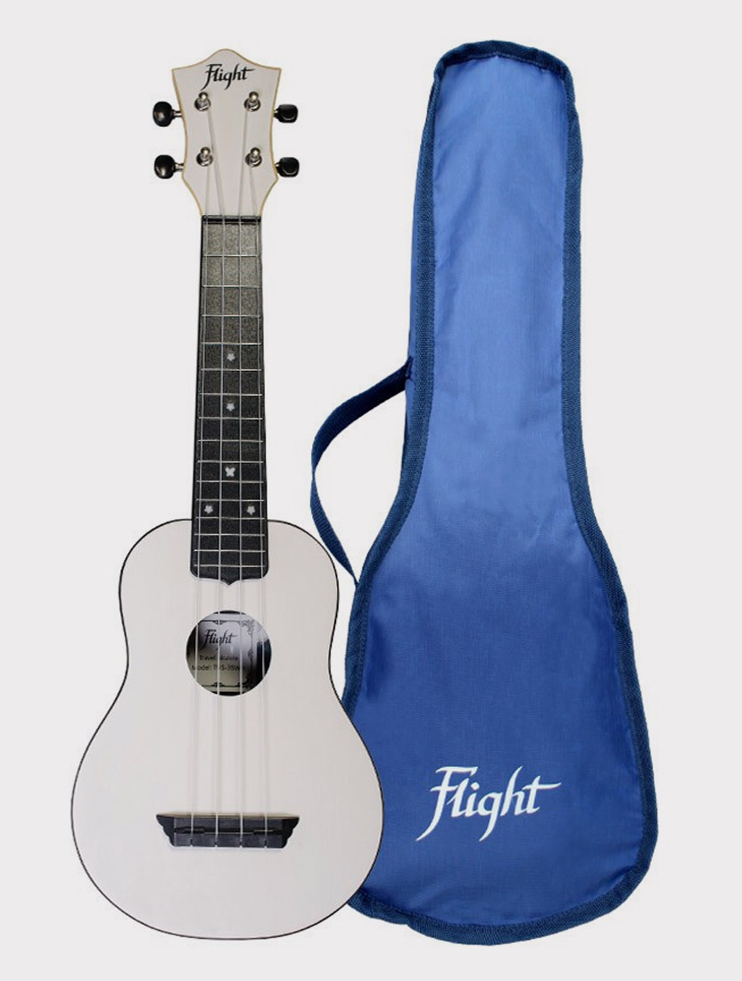 УКУЛЕЛЕ FLIGHT TUS 35 WH TRAVEL БЕЛАЯ С ЧЕХЛОМ
