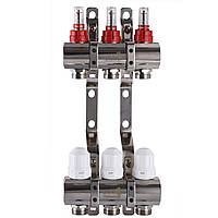 Колектор з вимірювачем витрат, регуляторами та кріпленням ECO 001D 1"x3 Зроби це - Vdalo