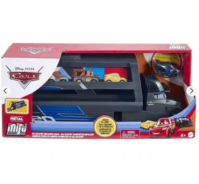 Трейлер транспортер Джексона Штірма Тачки Тягч Disney and Pixar Cars Mack Minis Transporter Гал Бофорт на 18