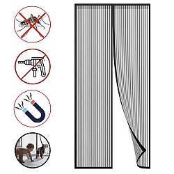 Магнітна антимоскітна сітка (210х100см) Magic Mesh / Москітна сітка на двері / Шторка від комарів