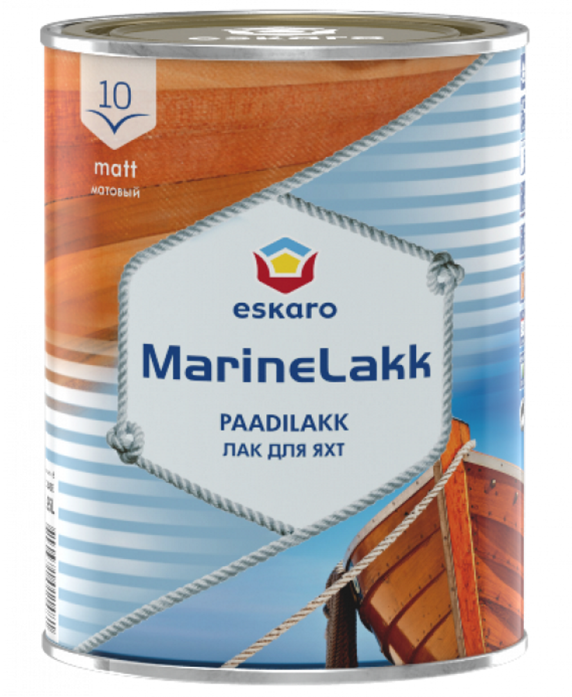 Eskaro Marine Lakk 10 TIX, лак яхтний уретан-алкідний матовий тиксотропний, 0,95л