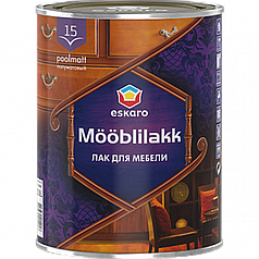 ESKARO Mooblilack 15, напівматовий акриловий лак для меблів, 0,9л