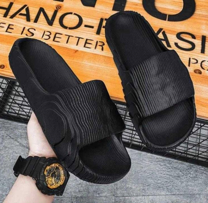 Чоловічі шльопанці Adidas adilette 22 slides Black капці Адідас чорні сланці тапки тапочки літні
