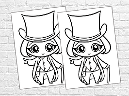 Розмальовка "Віллі Вонка та шоколадна Фабрика" А4 - поштучно