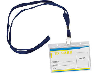 Бейдж пластиковий горизонтальний на шнурку 110х80мм BM.5411 ТМ BUROMAX FG