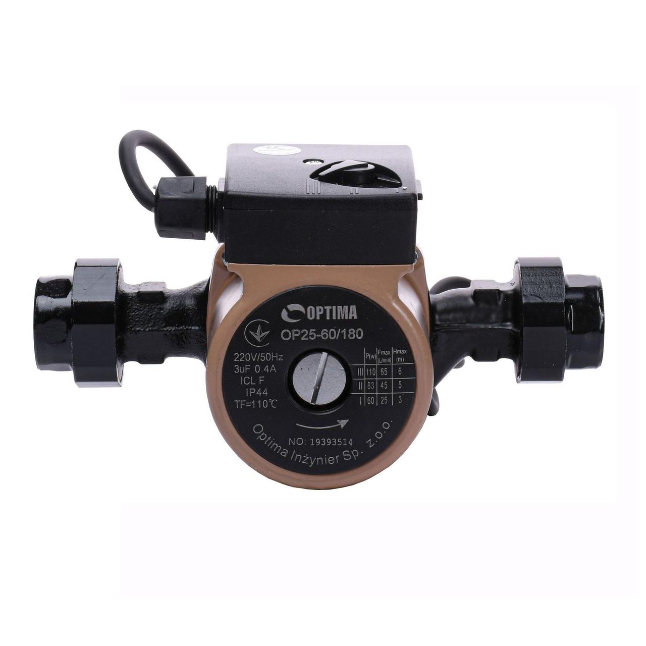 Насос циркуляційний Optima OP25-60 180мм + гайки + кабель з вилкою Зроби це - Vdalo