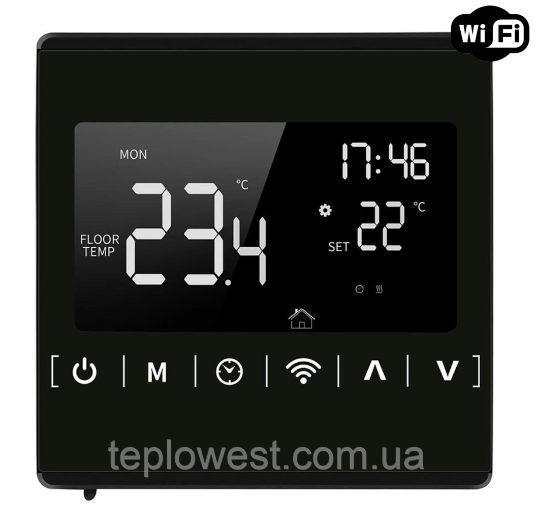WI-FI терморегулятор  программируемый Ecoset-1823 WiFi  с датчиком температуры пола