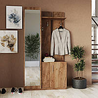 Стильна красива маленька прихожа 100 см з дзеркалом на повний зріст тумбою вішалкою у вузький коридор Малібу