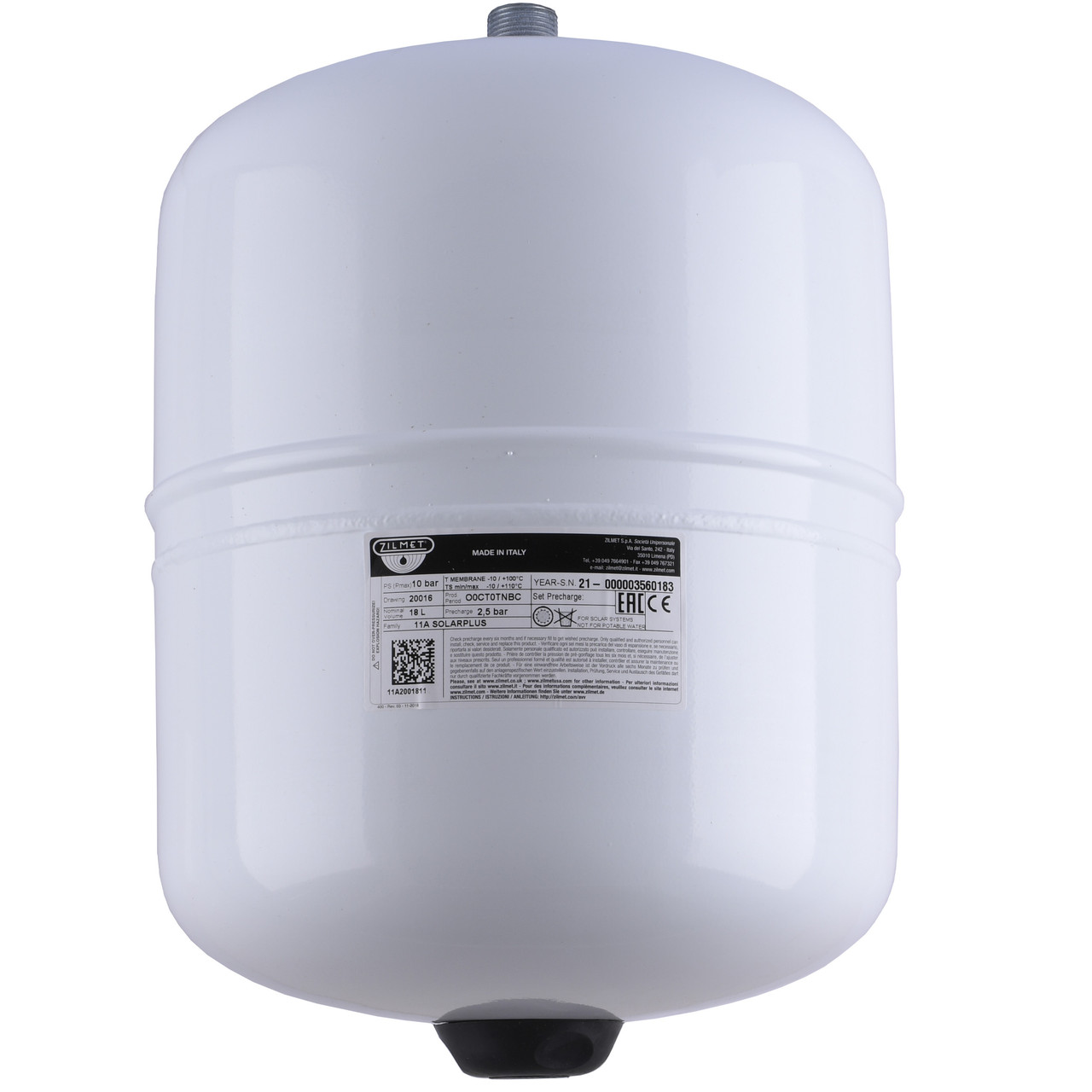 Бак Zilmet solar-plus для систем сонячного опалення 18л 10bar ( 11A2001811 ) Зроби це - Vdalo