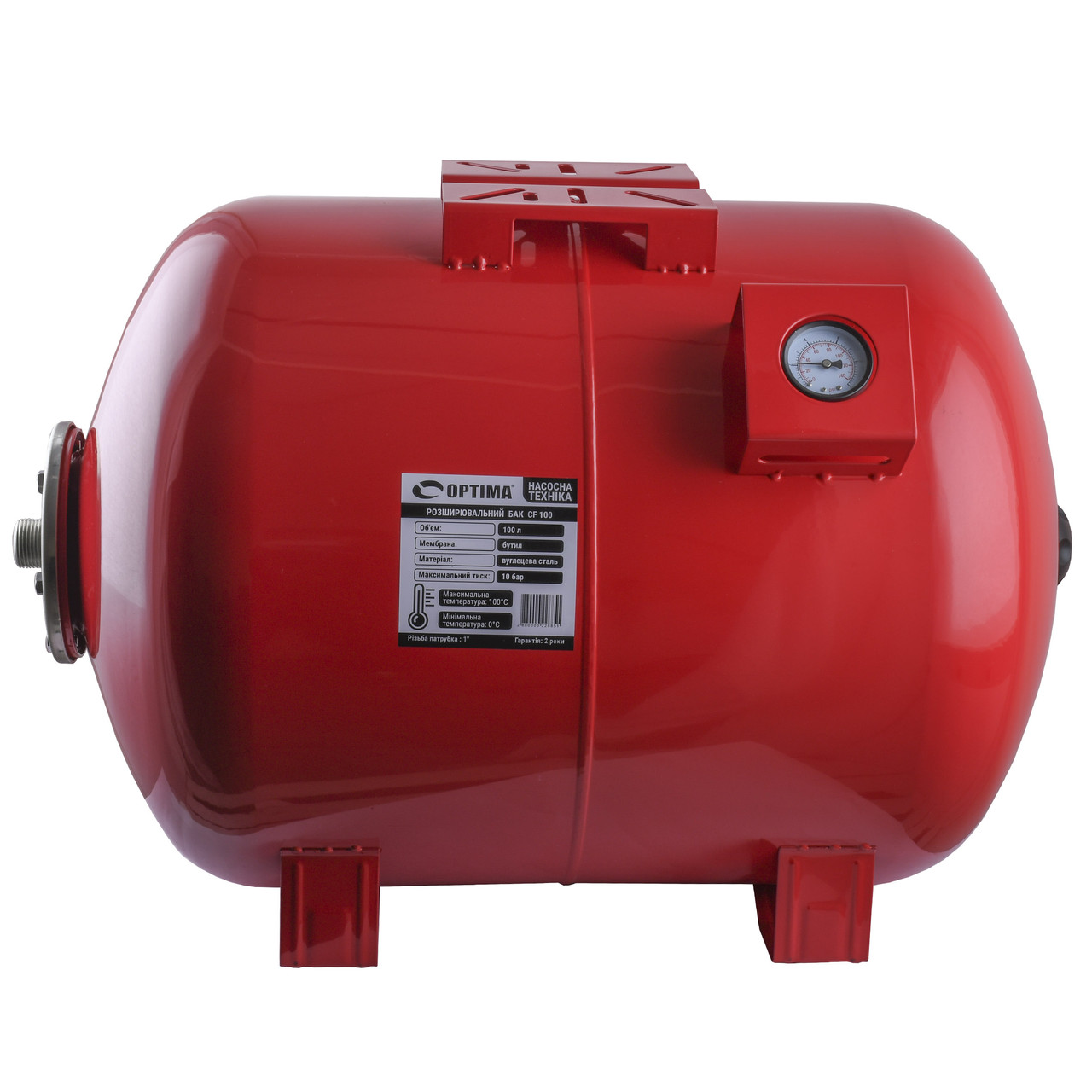 Бак Optima cal-pro для систем опалення 100л  10bar гор. ( з манометром ) Зроби це - Vdalo