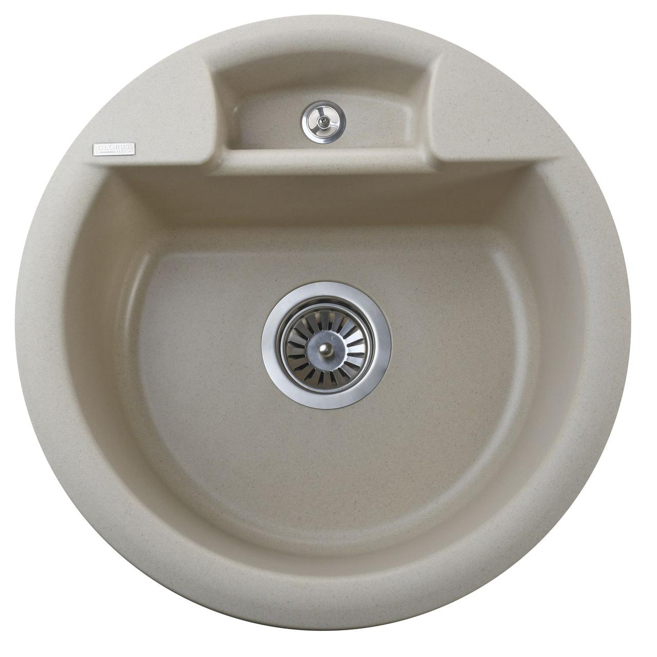 Гранітна мийка Globus Lux GURON слонова кiстка 480мм Зроби це - Vdalo
