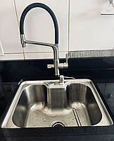 Змішувач для кухні з неіржавкої сталі з під'єднанням фільтрованої води FUTURA 132SDF із силіконовим виливом