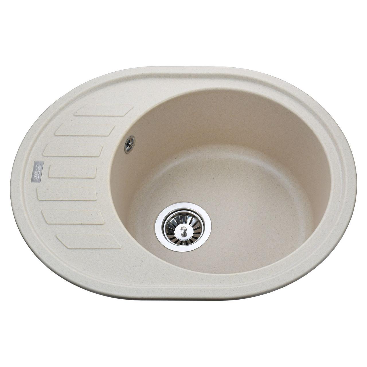 Гранітна мийка Globus Lux ARNO слонова кiстка 620х500 Зроби це - Vdalo