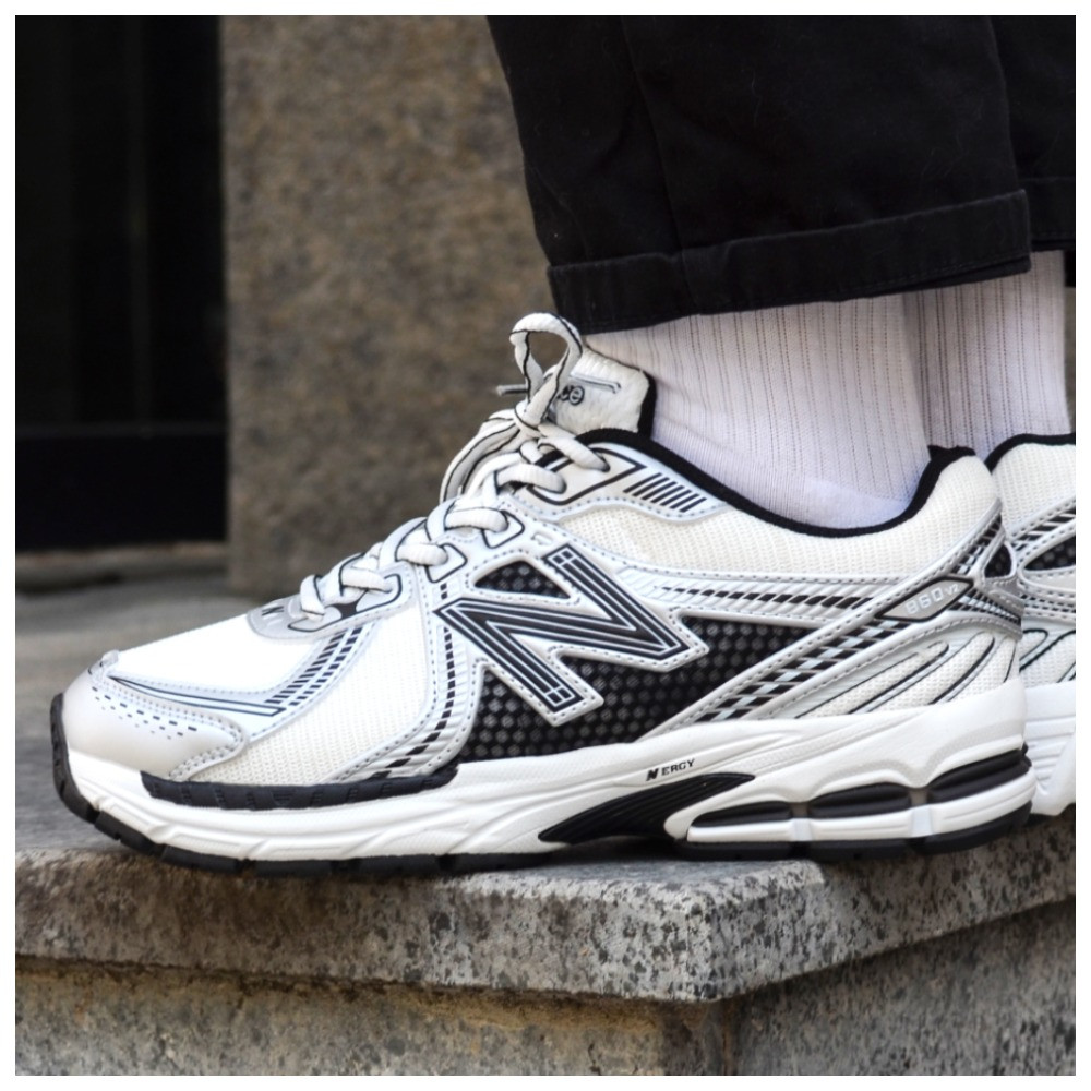 Чоловічі кросівки New Balance 860 v2 White Silver Black, білі кросівки нью беланс 860 в2 ню беленс NB 860 нб, фото 1