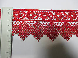 Мереживо мереживо макраме на метраж-червоне 6 см