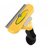 Дешеддер з кнопкою для вичісування довгошерстих собак та кішок Фурмінатор long hair для великих порід, фото 5