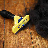 Дешеддер з кнопкою для вичісування довгошерстих собак та кішок Фурмінатор long hair для великих порід, фото 10