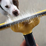 Дешеддер з кнопкою для вичісування довгошерстих собак та кішок Фурмінатор long hair для великих порід, фото 9
