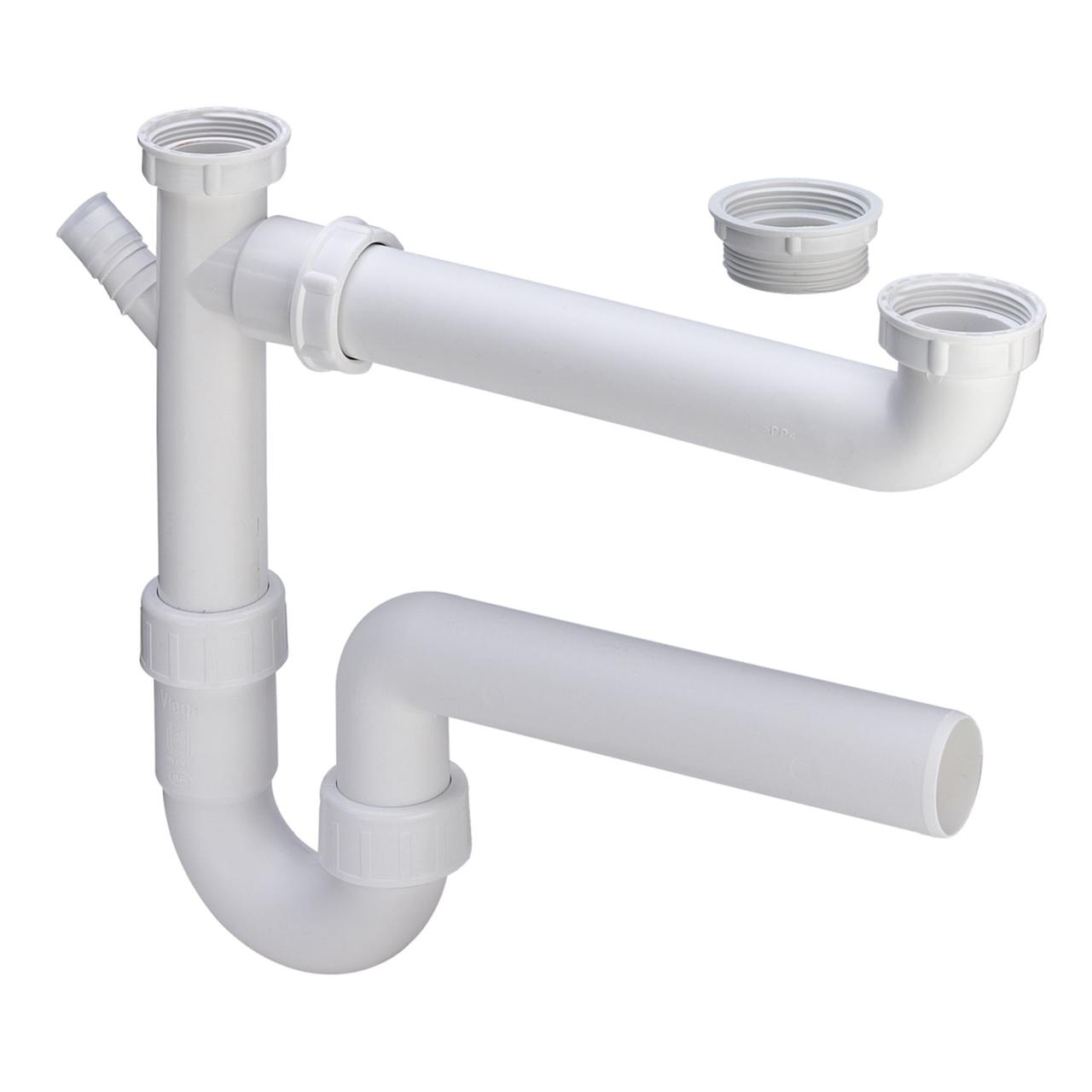 Сифон для мийки Ø40 подвiйний VIEGA пластик 329174 Зроби це - Vdalo