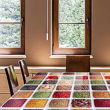 Покриття для столу, м'яке скло з фотодруком, Спеції у білих піалах 60 х 100 см (1,2 мм) МСПБ-tx402, фото 2