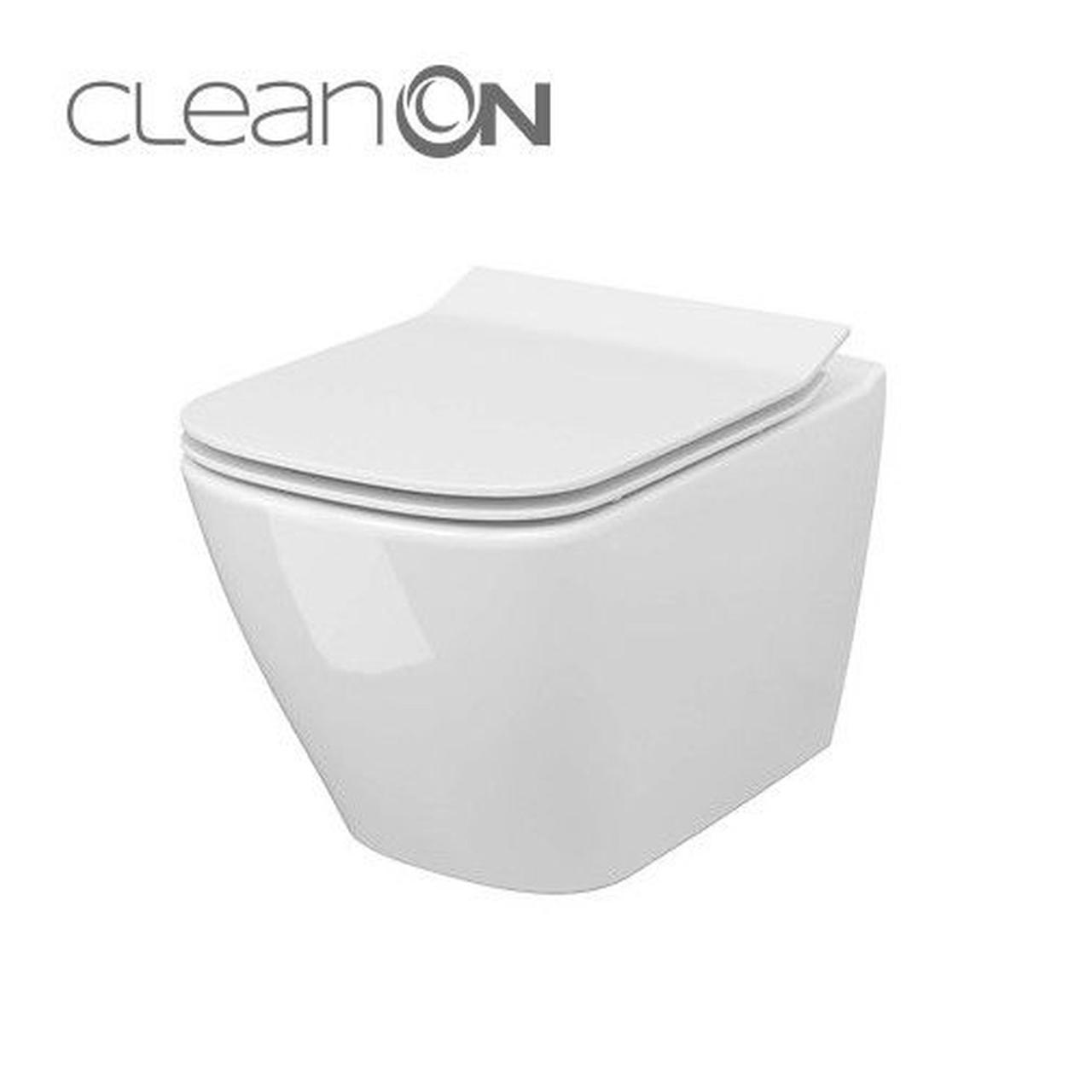 CET Cersanit В220 CITY SQUARE CLEAN ON підвісний з кришкою дюропласт ліфт Зроби це - Vdalo