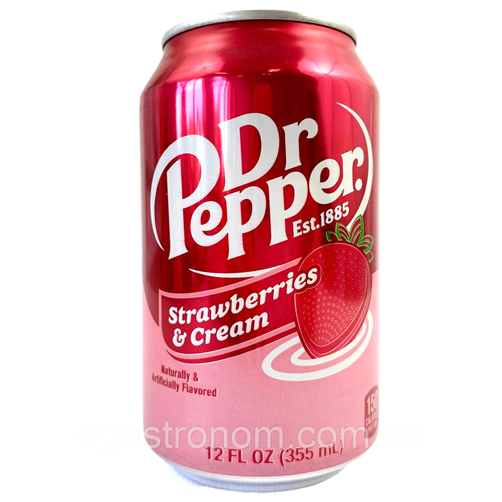 Напій газований полуниця Др. Пеппер Dr. Pepper strawberries 355ml 12шт/ящ (Код: 00-00016477), фото 1